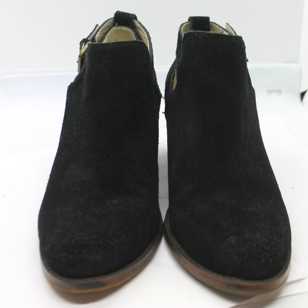 Soho Cobbler Women's Black Suede Booties w/ Side Buckle size 7.5M